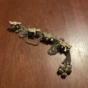 Victorian 4 dove bird studs w/ chain for shirt